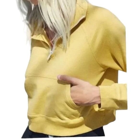 Brandy Melville John Galt Custom Tie Dye Quarter Zip Cropped Sweatshirt OS - Picture 4 of 9